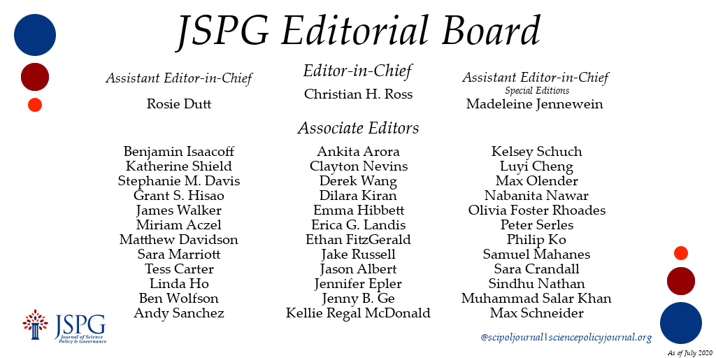 Image of a list of names on the JSPG Editorial Board