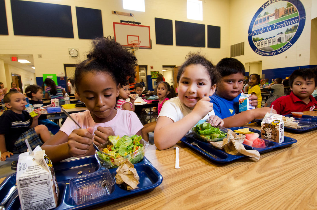 Image of children eating lunch in a school cafeteria