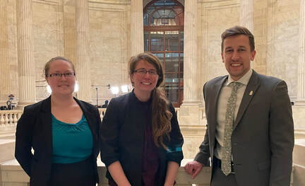 Pictured from left to right is Tamara Savage, Ashley Orr, and Ben Ashman (AAAS Fellow with Sen. Sherrod Brown, OH) at the Hart Senate Office Building. 